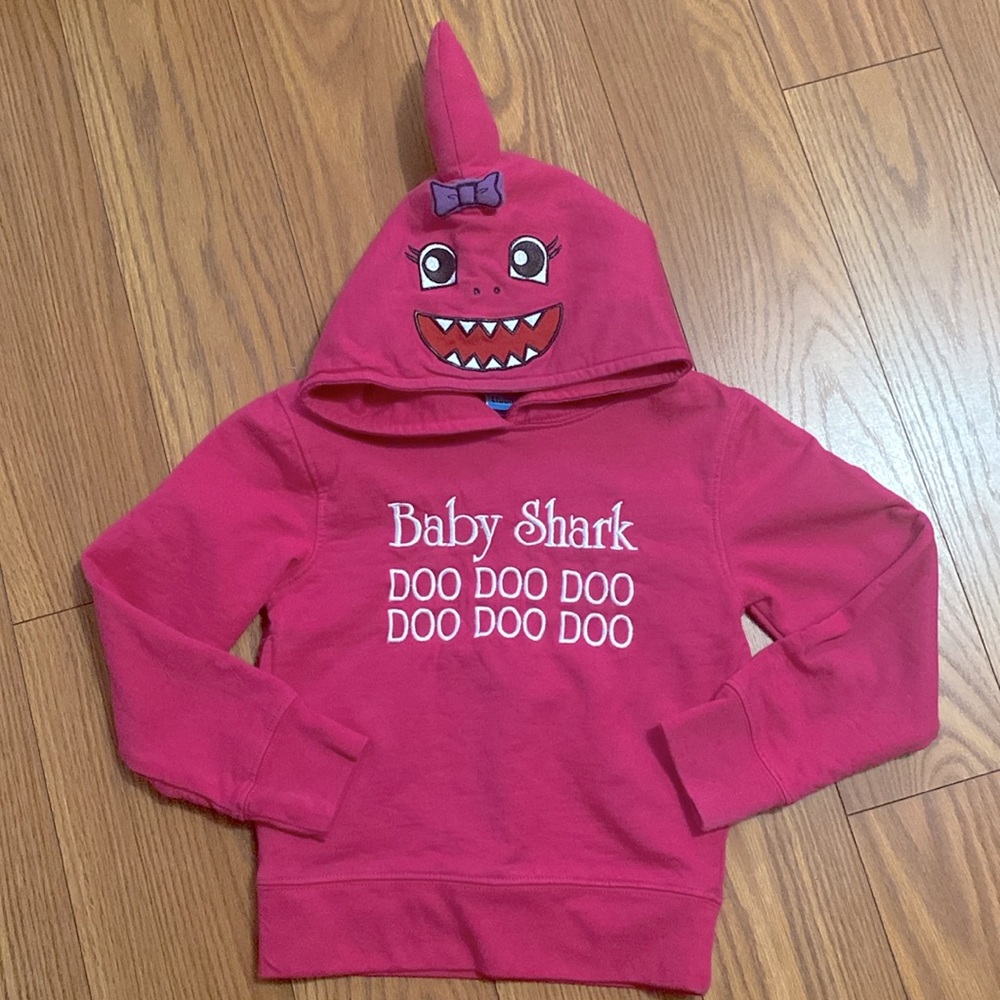 Kidz clubhouse wild child hoodies pink hood baby shark girl hoodie Doo Doo Doo